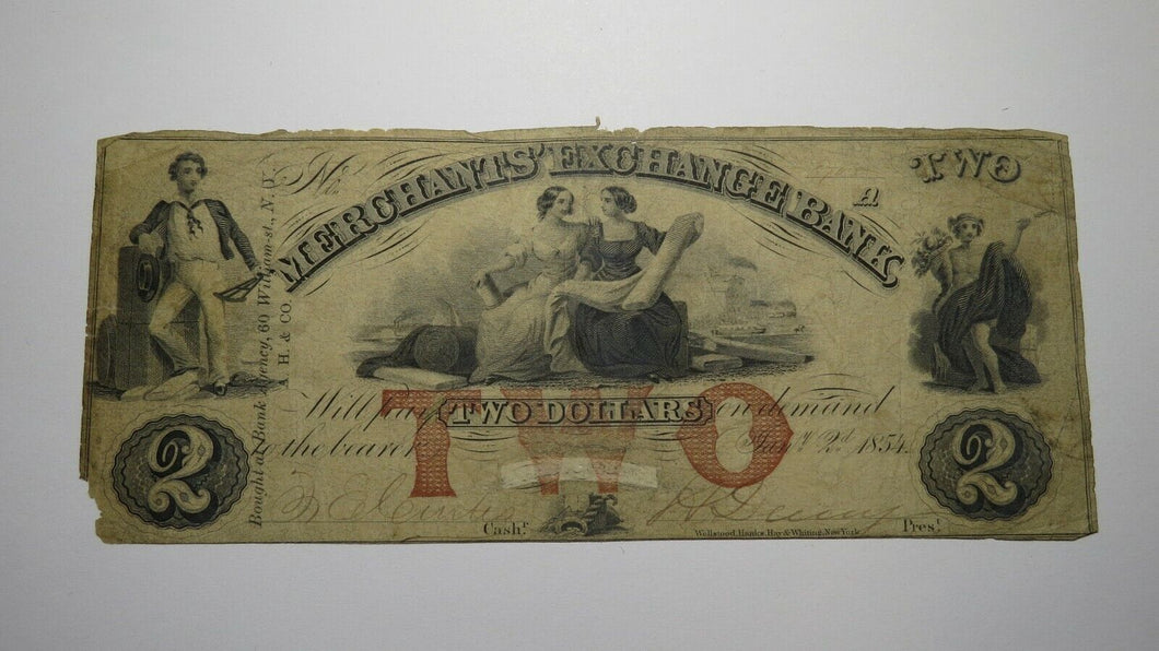 $2 1854 Washington D.C. Obsolete Currency Bank Note Bill! Anacostia Merchants