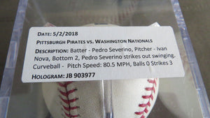 2018 Ivan Nova Pittsburgh Pirates Strikeout Game Used MLB Baseball! Severino K