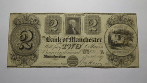 $2 1837 Manchester Michigan MI Obsolete Currency Bank Note Bill! Bank of MC!