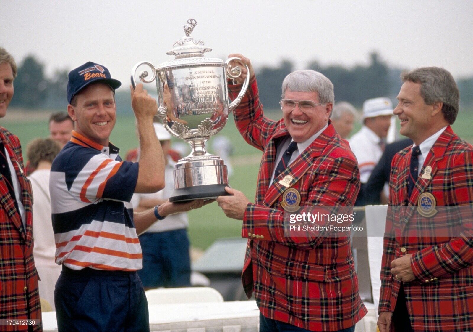 1989 Payne Stewart PGA Championship Match Used Worn Chicago Bears Hat!  Trophy