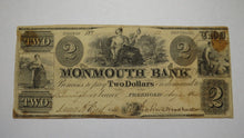 Load image into Gallery viewer, $2 1842 Freehold New Jersey NJ Obsolete Currency Bank Note Bill! Monmouth Bank