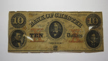 Load image into Gallery viewer, $10 1854 Chester South Carolina SC Obsolete Currency Bank Note Bill RARE Issue