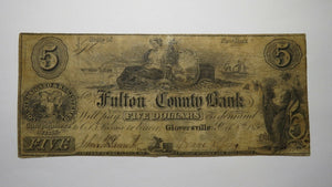$5 1850 Gloversville New York NY Obsolete Currency Bank Note Bill! Fulton County