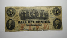 Load image into Gallery viewer, $5 1858 Chester South Carolina SC Obsolete Currency Bank Note Bill Bank of Chest