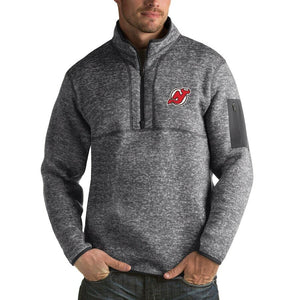 New Jersey Devils Antigua Fortune 1/2-Zip Pullover Jacket - Charcoal Size Large