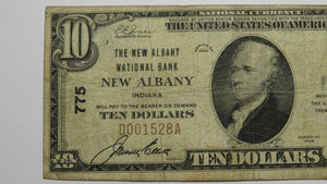 $10 1929 New Albany Indiana IN National Currency Bank Note Bill Ch. #775 FINE