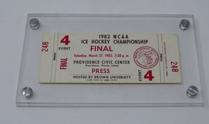 1982 NCAA Ice Hockey Championship Final Full Ticket Stub Wisconsin North Dakota