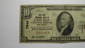 $10 1929 Cape May Court House New Jersey National Currency Bank Note Bill #7945