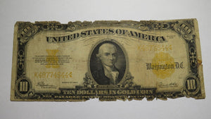 $10 1922 Gold Certificate Large Bank Note Bill Gold Seal Ten Dollar US Currency