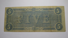Load image into Gallery viewer, $5 1864 Richmond Virginia VA Confederate Currency Bank Note Bill RARE! T69 Fine