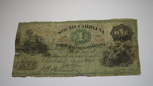 $1 1873 Charleston South Carolina SC Obsolete Currency Bank Note Rail Road