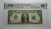 Load image into Gallery viewer, $1 1988 Radar Serial Number Federal Reserve Currency Bank Note Bill PMG UNC66EPQ