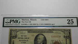$10 1929 Marissa Illinois IL National Currency Bank Note Bill Ch. #6961 VF! RARE