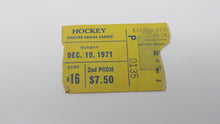 Load image into Gallery viewer, December 19, 1971 New York Rangers Vs. Minnesota North Stars Hockey Ticket Stub