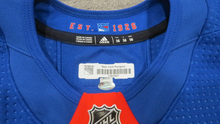 Load image into Gallery viewer, 2017-18 John Gilmour New York Rangers NHL Debut Game Used Worn Hockey Jersey NYR
