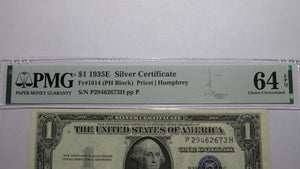 $1 1935-E Silver Certificate Currency Bank Note Bill Choice Uncirculated 64EPQ