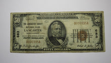 Load image into Gallery viewer, $50 1929 Lancaster Pennsylvania PA National Currency Bank Note Bill Ch #683 RARE
