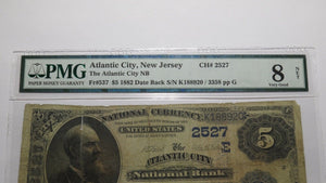 $5 1882 Atlantic City New Jersey NJ National Currency Bank Note Bill #2527 Date!