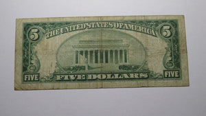 $5 1929 Reno Nevada NV National Currency Bank Note Bill Charter #7038 RARE!