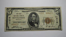 Load image into Gallery viewer, $5 1929 Montgomery Minnesota MN National Currency Bank Note Bill Ch. #11215 VF!