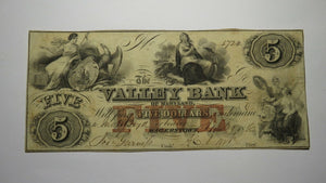 $5 1856 Hagerstown Maryland MD Obsolete Currency Bank Note Bill! Valley Bank