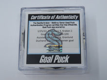 Load image into Gallery viewer, 2022 Matt Duchene Nashville Predators Game Used Goal Puck -Kraken Inaugural Logo