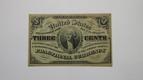 1863 $.03 Third Issue Fractional Currency Obsolete Bank Note Bill 3rd UNC+++