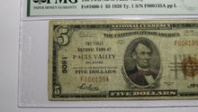 Load image into Gallery viewer, $5 1929 Pauls Valley Oklahoma OK National Currency Bank Note Bill Ch #5091 F15