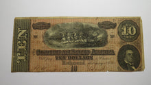 Load image into Gallery viewer, $10 1864 Richmond Virginia VA Confederate Currency Bank Note Bill T68 FINE++