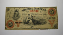 Load image into Gallery viewer, $5 1860 Murphy North Carolina NC Obsolete Currency Bank Note Miners &amp; Planters