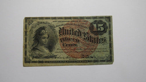 1863 $.15 Fourth Issue Fractional Currency Obsolete Bank Note Bill! 4th VG+