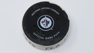 2022-23 Seattle Kraken Vs. Winnipeg Jets Game Used Puck -NHL Tracker Puck