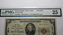 Load image into Gallery viewer, $20 1929 Gouverneur New York NY National Currency Bank Note Bill #2510 VF25 PMG