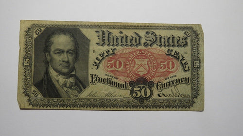 1874 $.50 Fifth Issue Fractional Currency Obsolete Bank Note Bill Fine Condition