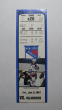 Load image into Gallery viewer, January 9, 1987 New York Rangers Vs. New York Islanders NHL Hockey Ticket Stub
