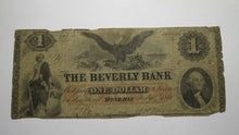 Load image into Gallery viewer, $1 1861 Beverly New Jersey NJ Obsolete Currency Bank Note Bill! Beverly Bank!