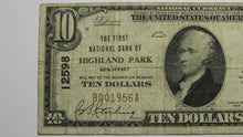 Load image into Gallery viewer, $10 1929 Highland Park New Jersey NJ National Currency Bank Note Bill #12598