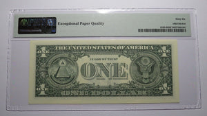 $1 2003 Radar Serial Number Federal Reserve Currency Bank Note Bill PMG UNC66EPQ