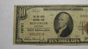 $10 1929 Red Creek New York NY National Currency Bank Note Bill! Ch. #10781 RARE