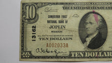 Load image into Gallery viewer, $10 1929 Joplin Missouri MO National Currency Bank Note Bill Charter #13162 RARE