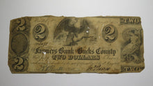 Load image into Gallery viewer, $2 1841 Bristol Pennsylvania PA Obsolete Currency Bank Note Bill Bucks County