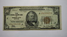 Load image into Gallery viewer, $50 1929 Kansas City MO National Currency Note Federal Reserve Bank Note VF++