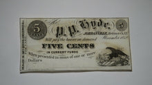 Load image into Gallery viewer, $.05 1852 Jordanville New York NY Obsolete Currency Bank Note Bill Herkimer CU+