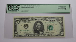 $5 1969 Federal Reserve Star Note Currency Bank Note Bill Choice New 64PPQ PCGS