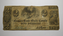 Load image into Gallery viewer, $2 1841 Bristol Pennsylvania PA Obsolete Currency Bank Note Bill Bucks County