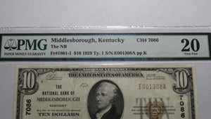 $10 1929 Middlesborough Kentucky KY National Currency Bank Note Bill #7086 VF20
