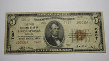 Load image into Gallery viewer, $5 1929 Union Springs Alabama AL National Currency Bank Note Bill Ch. #7467 Fine