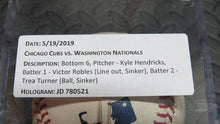 Load image into Gallery viewer, 2019 Victor Robles Washington Nationals Game Used Line Out Baseball! Trea Turner