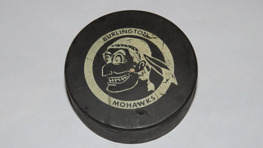 Vintage Burlington Mohawks Game Used OHA Official Viceroy Hockey Puck Ontario