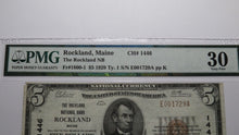 Load image into Gallery viewer, $5 1929 Rockland Maine ME National Currency Bank Note Bill Ch. #1446 VF30 PMG